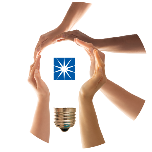haands making light bulb
